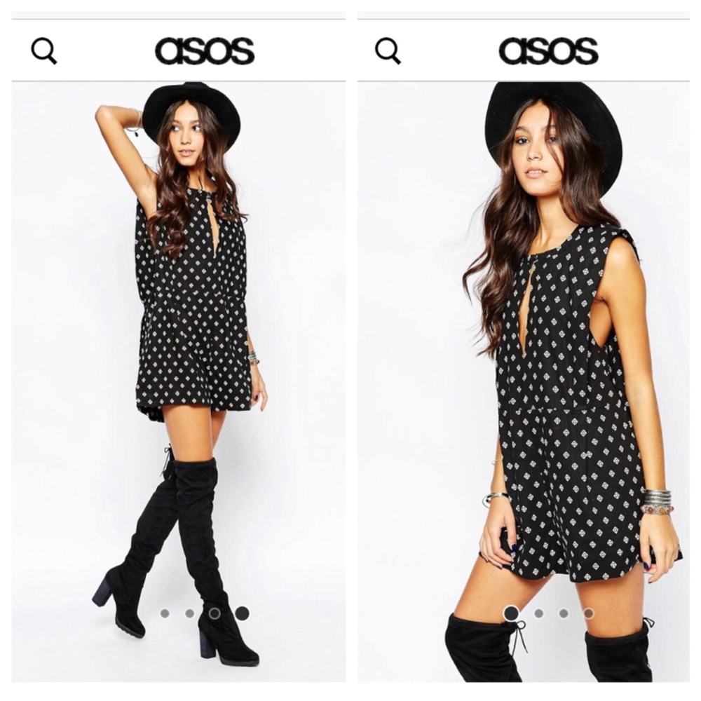 Free People Black Boxy Romper